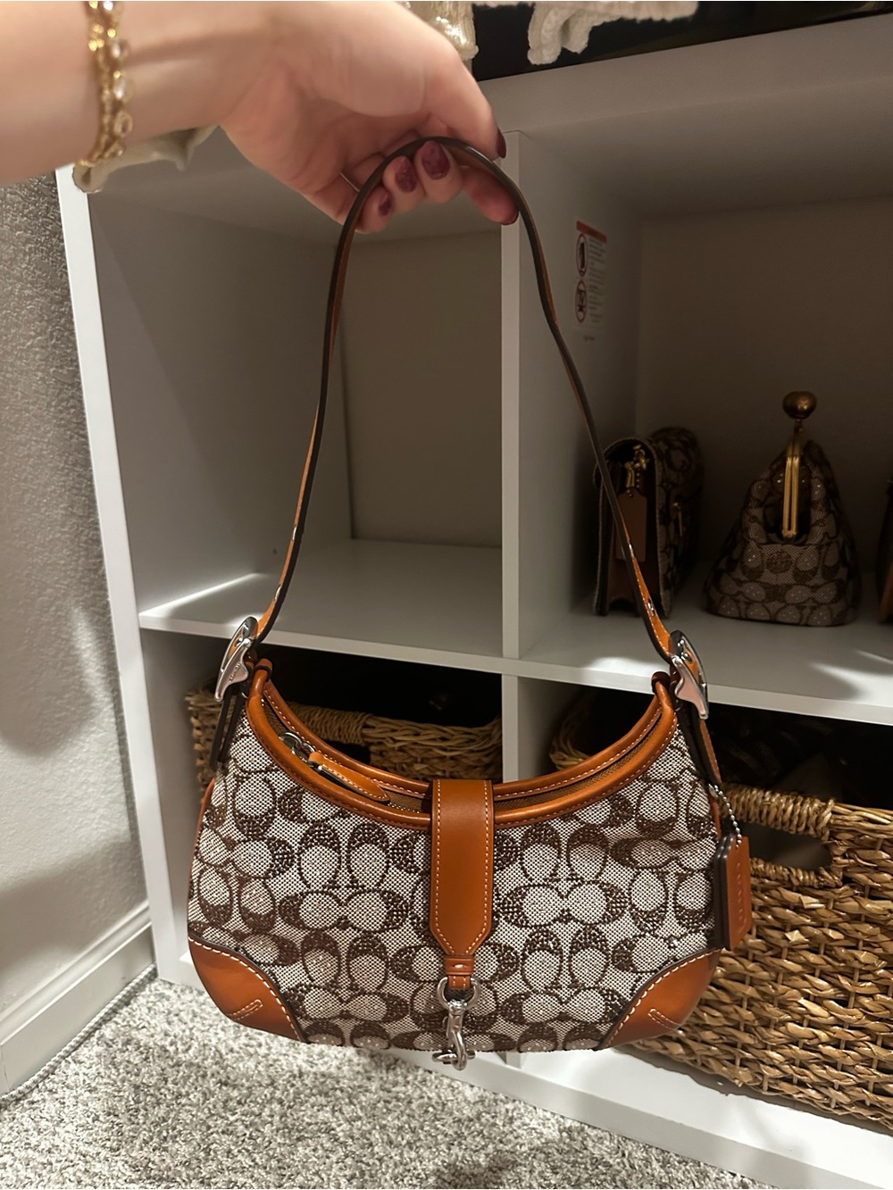 Coach Hampton Hobo Bag in Signature Crystal Jacquard